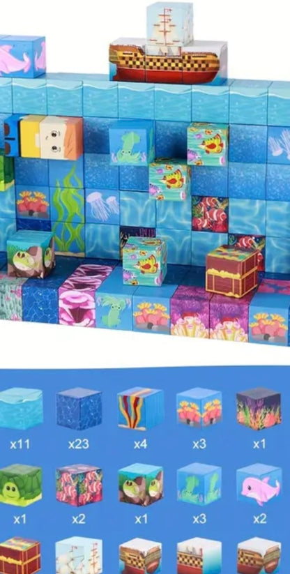Magnetische bouwblokjes onderwaterwereld