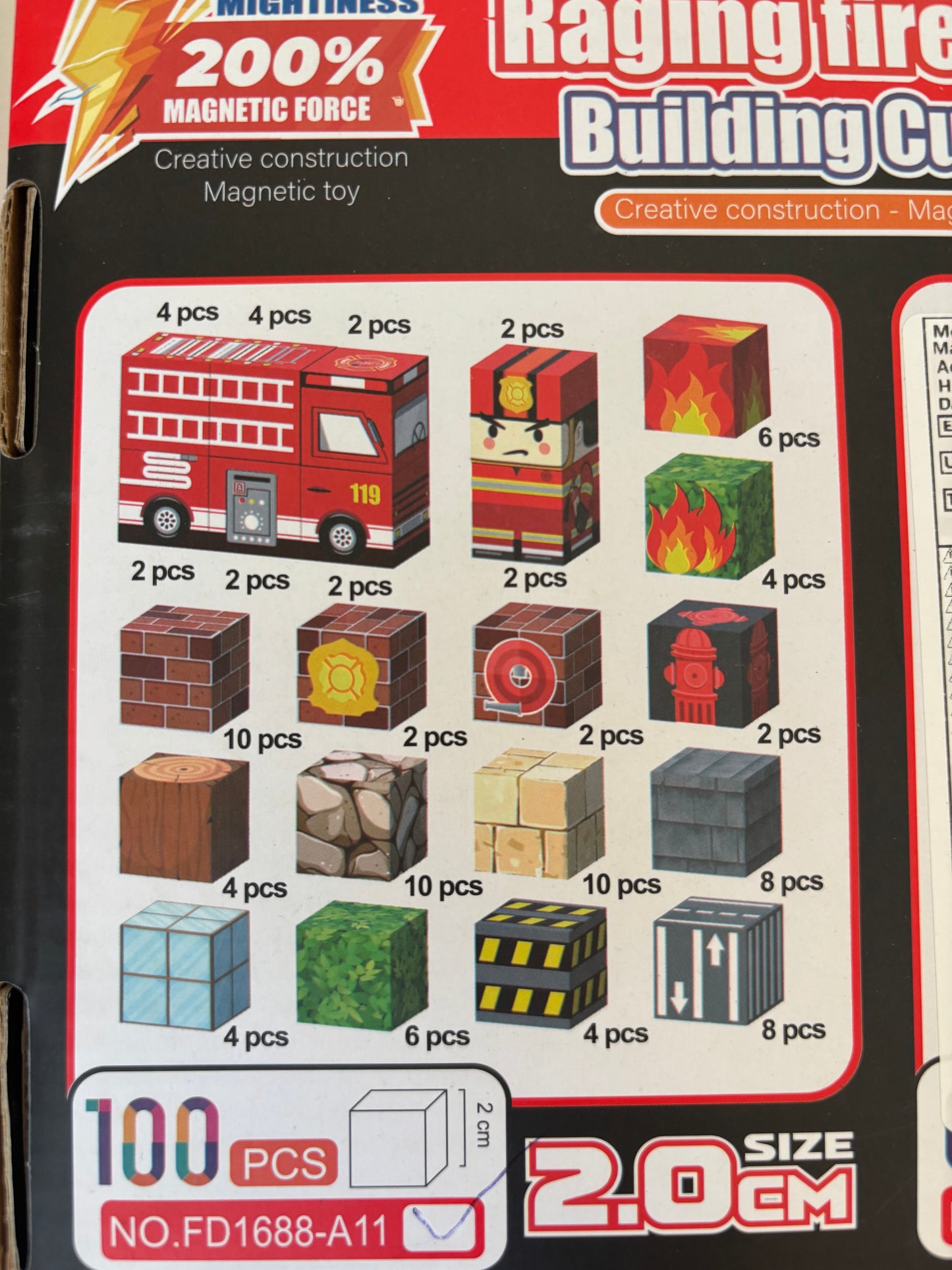 Magneet blokjes thema: brandweer