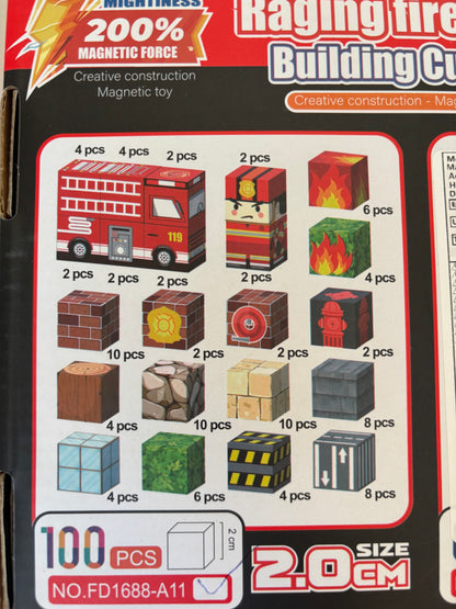 Magneet blokjes thema: brandweer