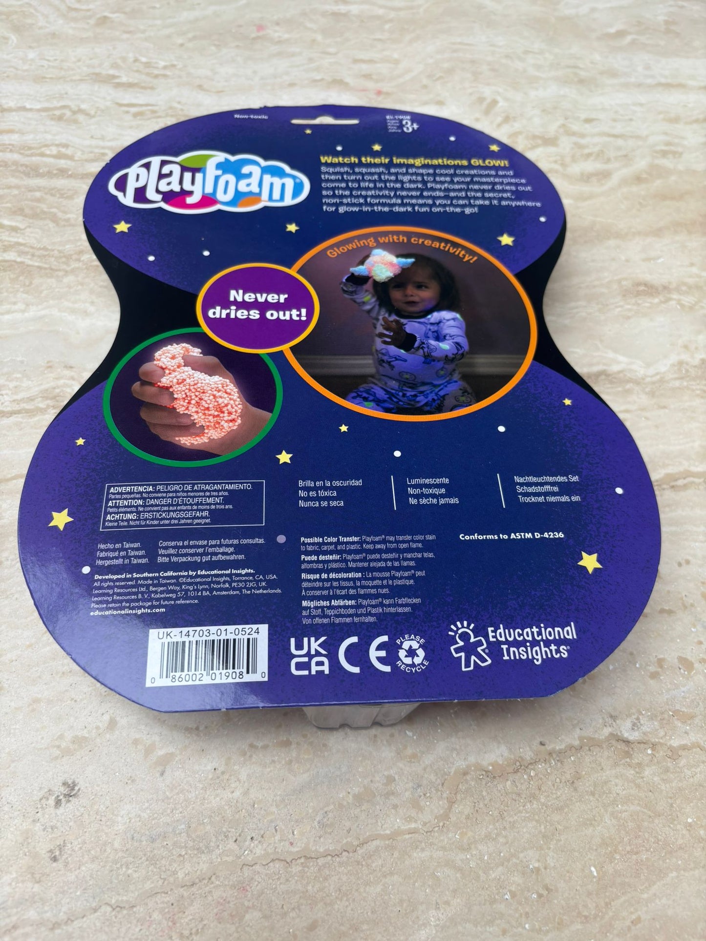 Playfoam glow in the dark 4 stuks