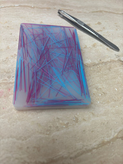 Haarplukmat met pincet paars blauw
