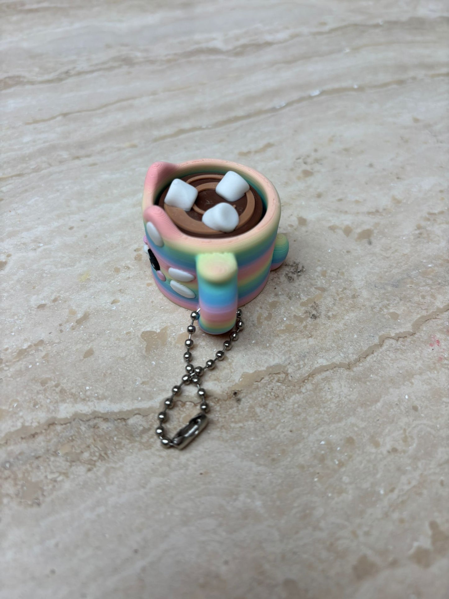 Klikker regenboogkat-mok sleutelhanger
