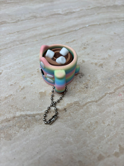 Klikker regenboogkat-mok sleutelhanger