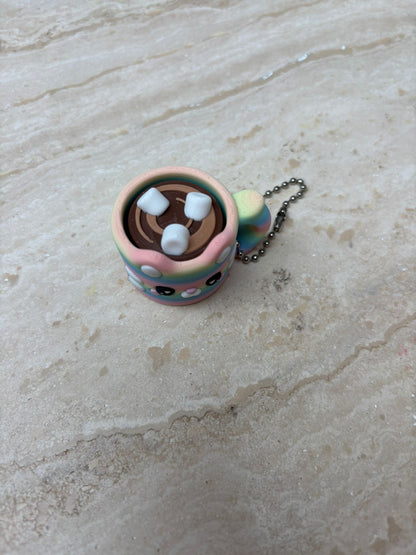 Klikker regenboogkat-mok sleutelhanger