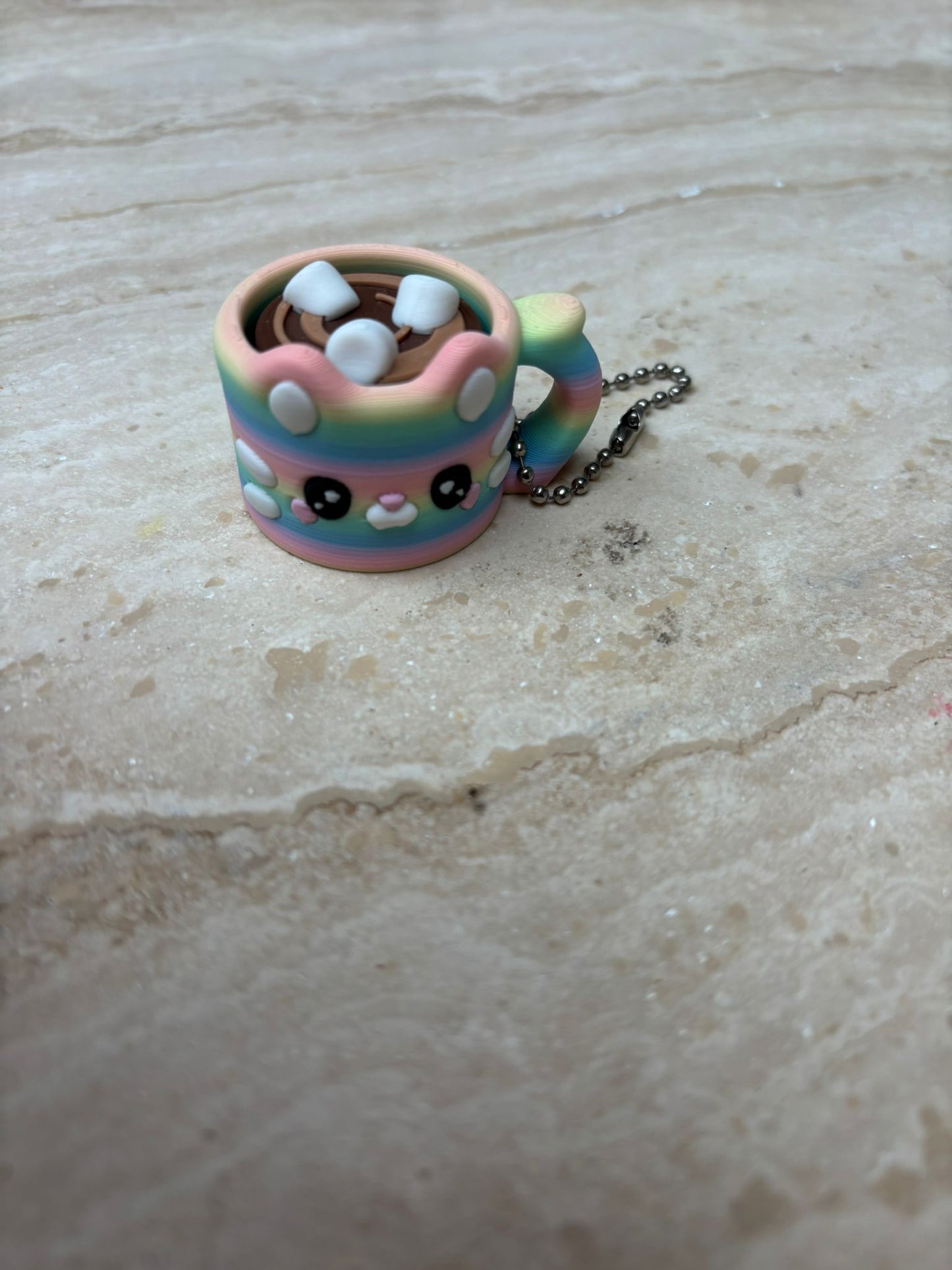 Klikker regenboogkat-mok sleutelhanger