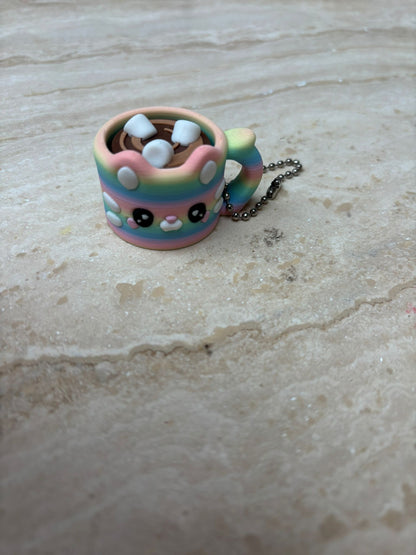 Klikker regenboogkat-mok sleutelhanger