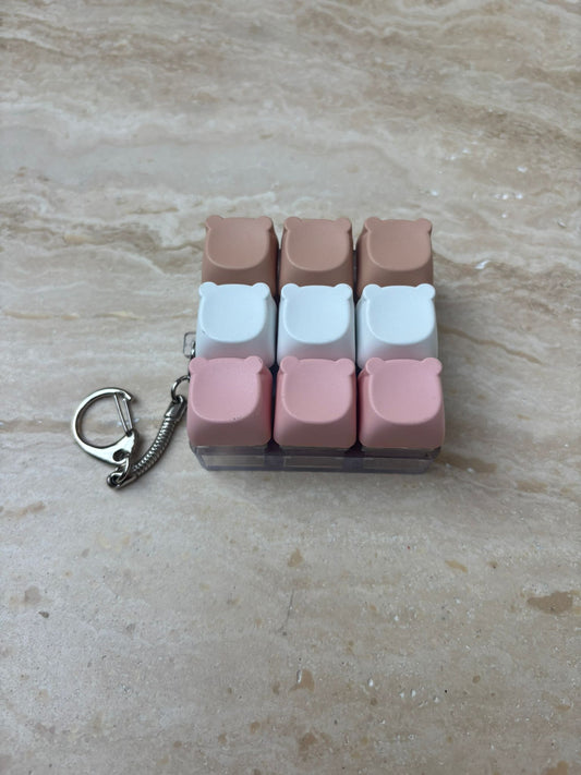 Klikker bruin, wit, roze