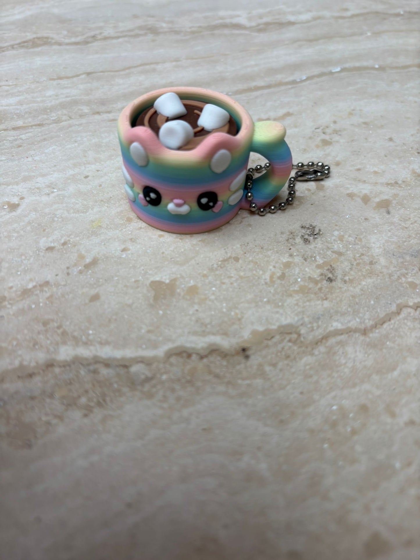 Klikker regenboogkat-mok sleutelhanger