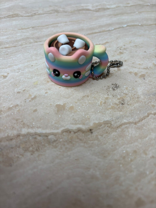 Klikker regenboogkat-mok sleutelhanger